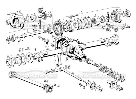 a part diagram from the Maserati Ghibli (1967-1973) parts catalogue