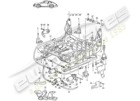 a part diagram from the Porsche Seat 944/968/911/928 (1993) parts catalogue