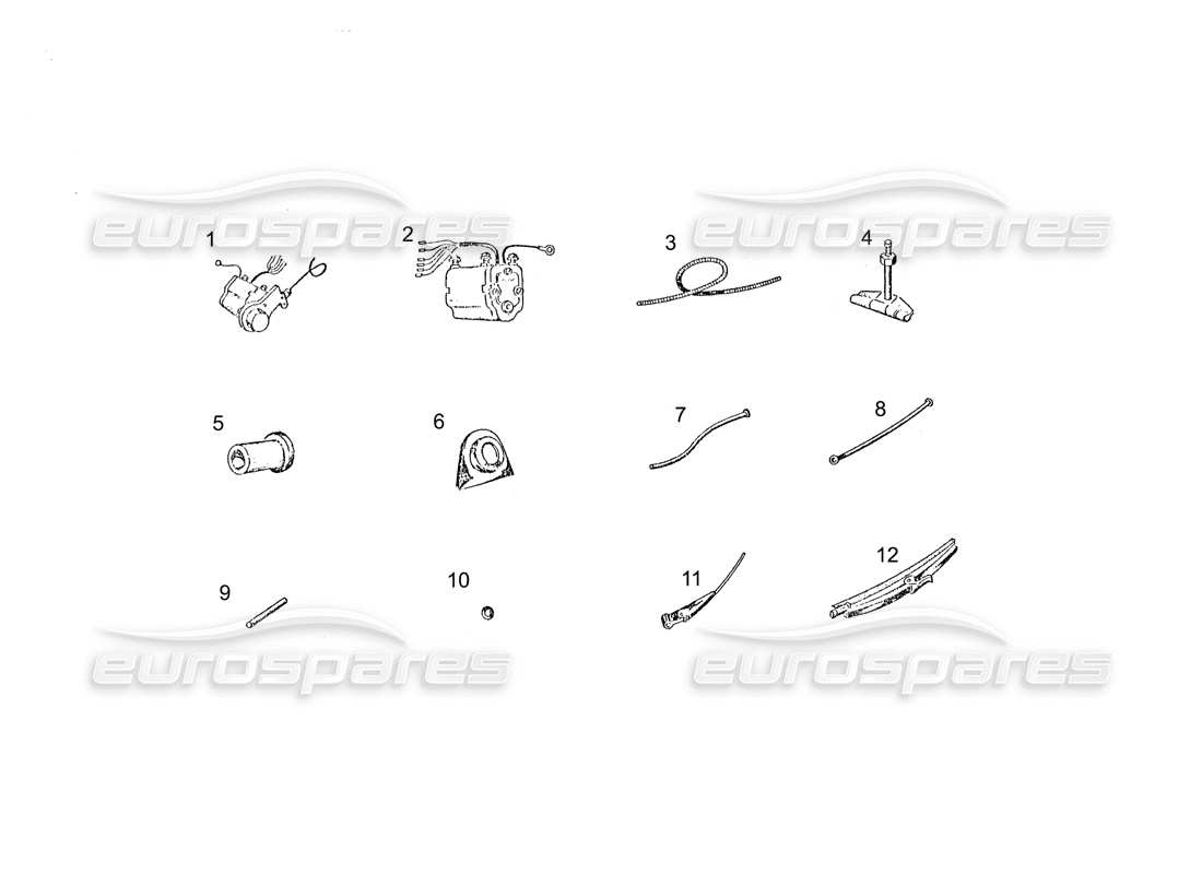 Ferrari 250 GT (carrosserie) ESSUIE-GLACES Schéma des pièces