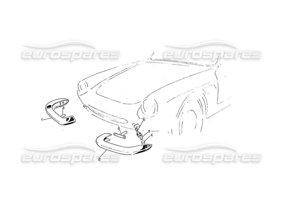 Ferrari 330 GTC / 365 GTC (carrosserie) Pare-chocs avant Schéma des pièces