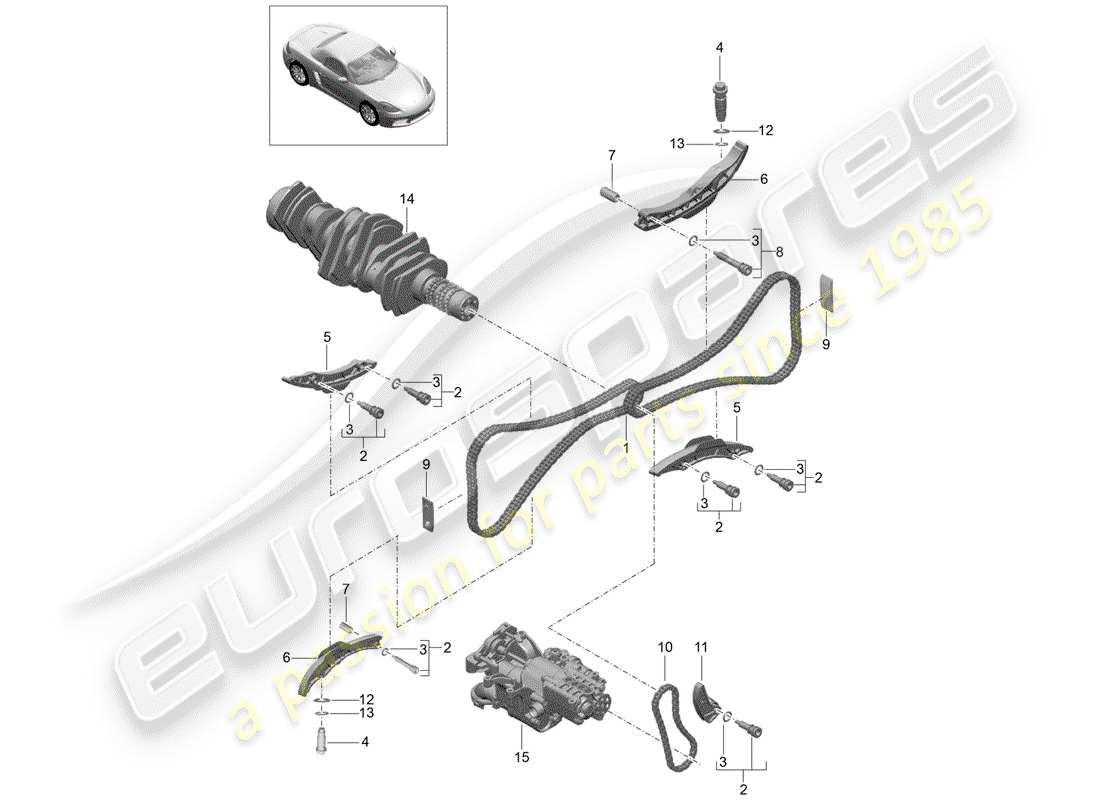Porsche 718 Boxster (2020) CHAÎNE DE DISTRIBUTION Diagramme de pièce