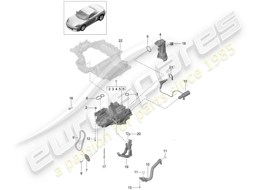 Porsche 718 Boxster (2020) MOTEUR (PRESSE À HUILE/LUBRIFICATION) Schéma des pièces