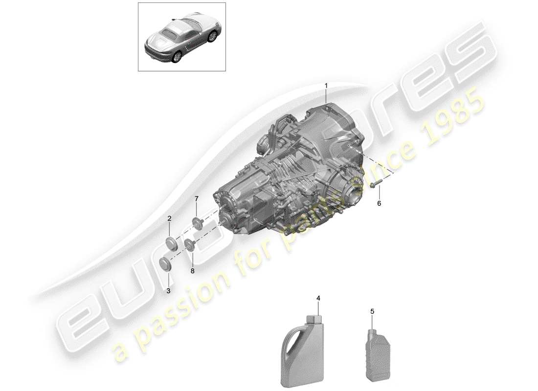 Porsche 718 Boxster (2020) – PDK – Diagramme des pièces