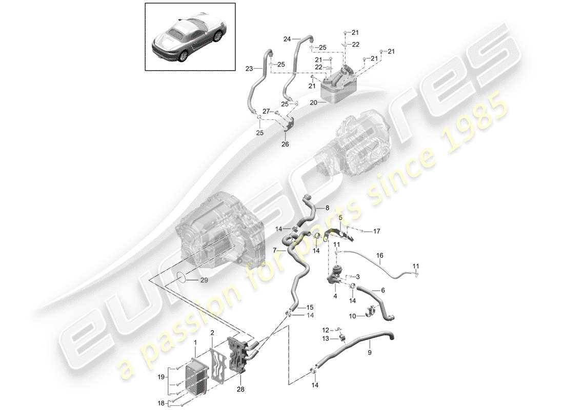 Porsche 718 Boxster (2020) – PDK – Diagramme des pièces