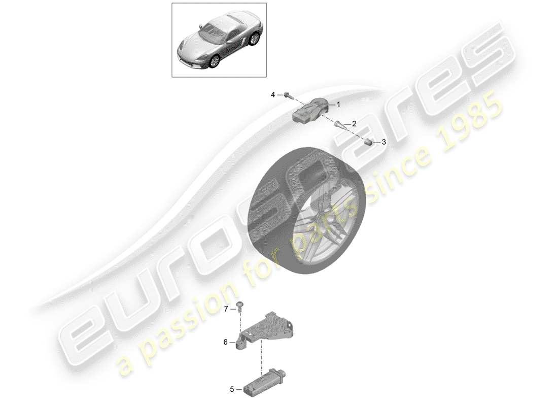 Porsche 718 Boxster (2020) système de contrôle de la pression des pneus Diagramme de pièce