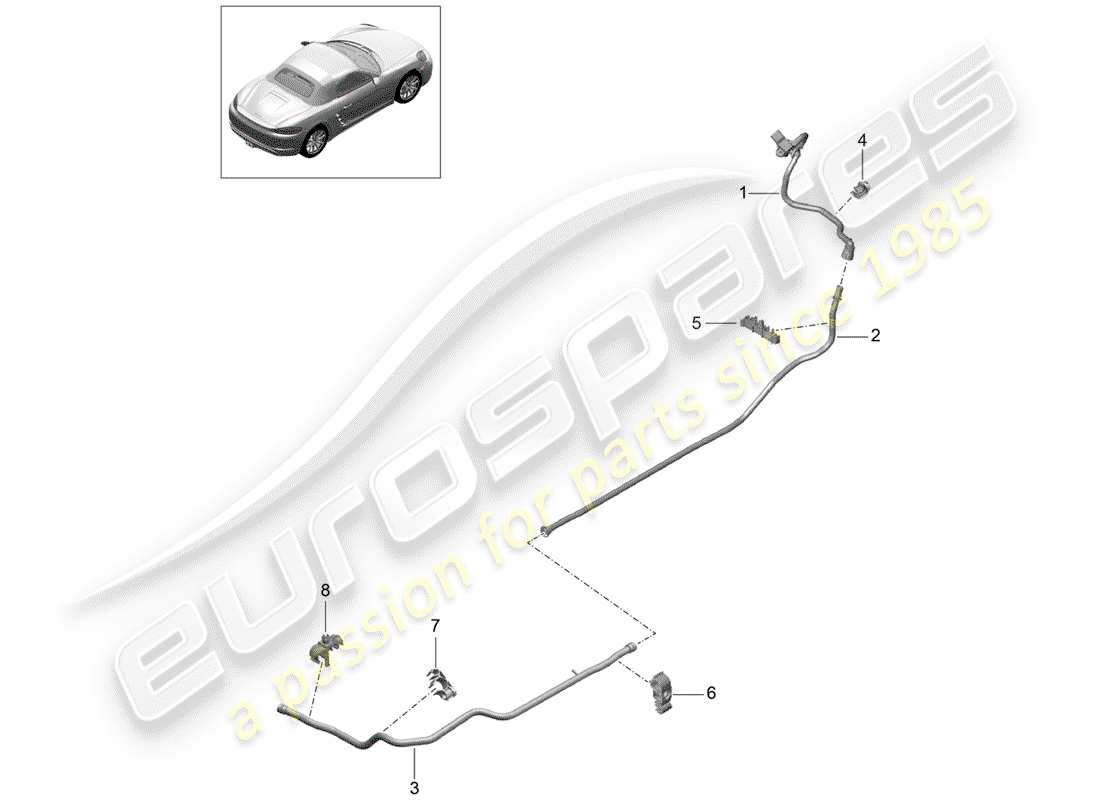 Porsche 718 Boxster (2020) LIGNE DE VIDE Schéma des pièces