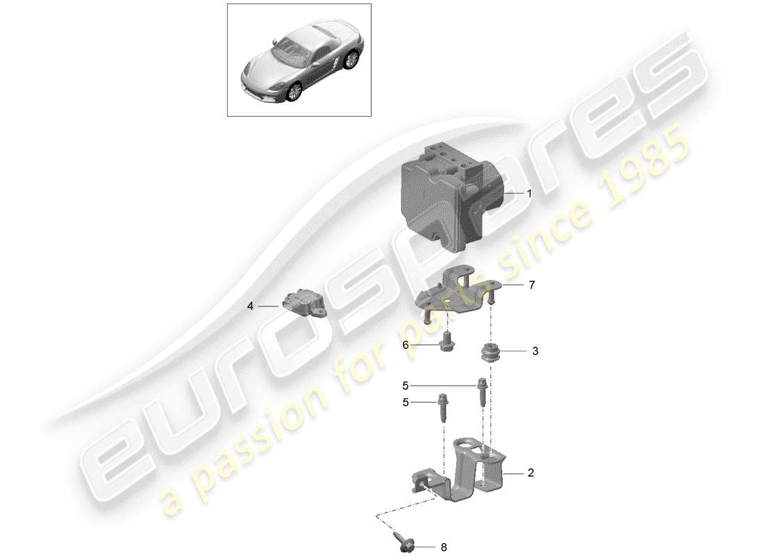 Porsche 718 Boxster (2020) Unité hydraulique Diagramme de pièce
