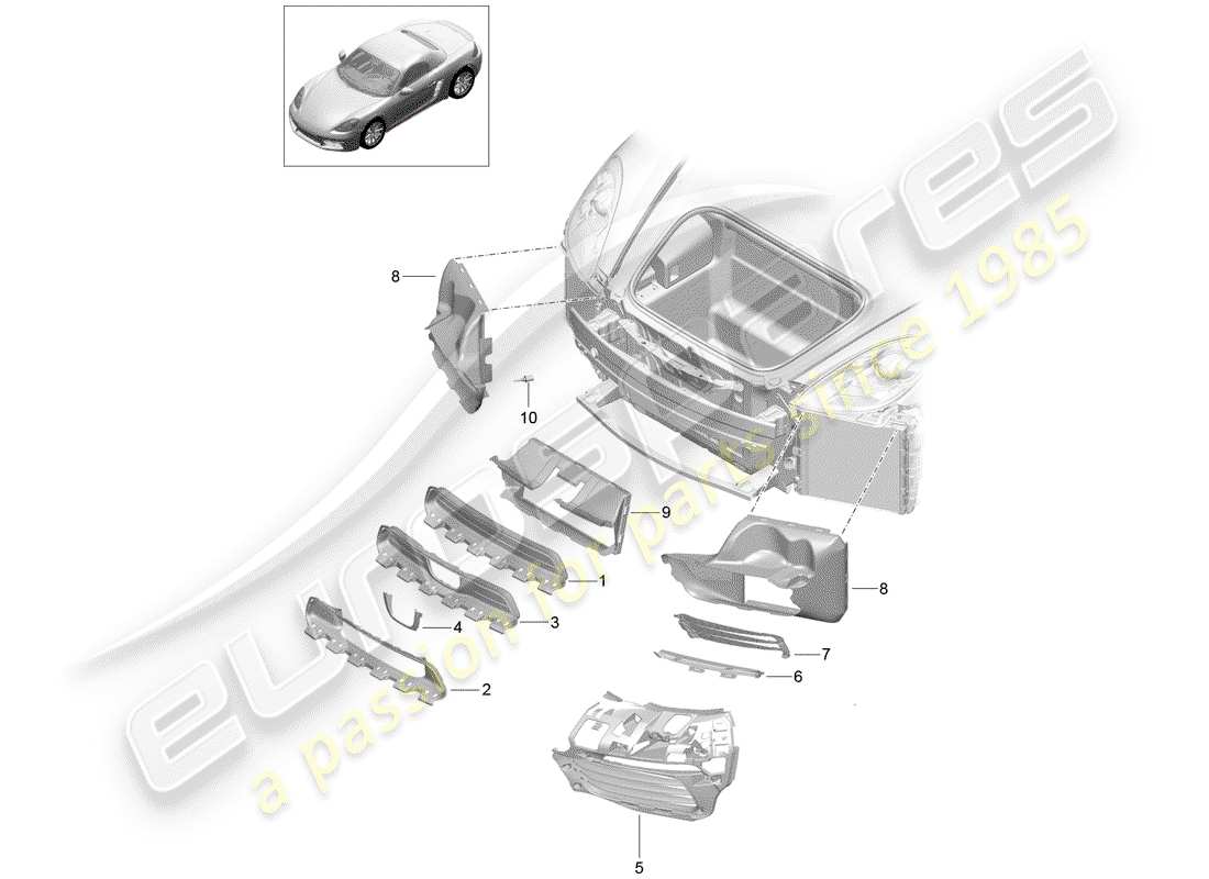 Porsche 718 Boxster (2020) CONDUIT D'AIR Schéma des pièces