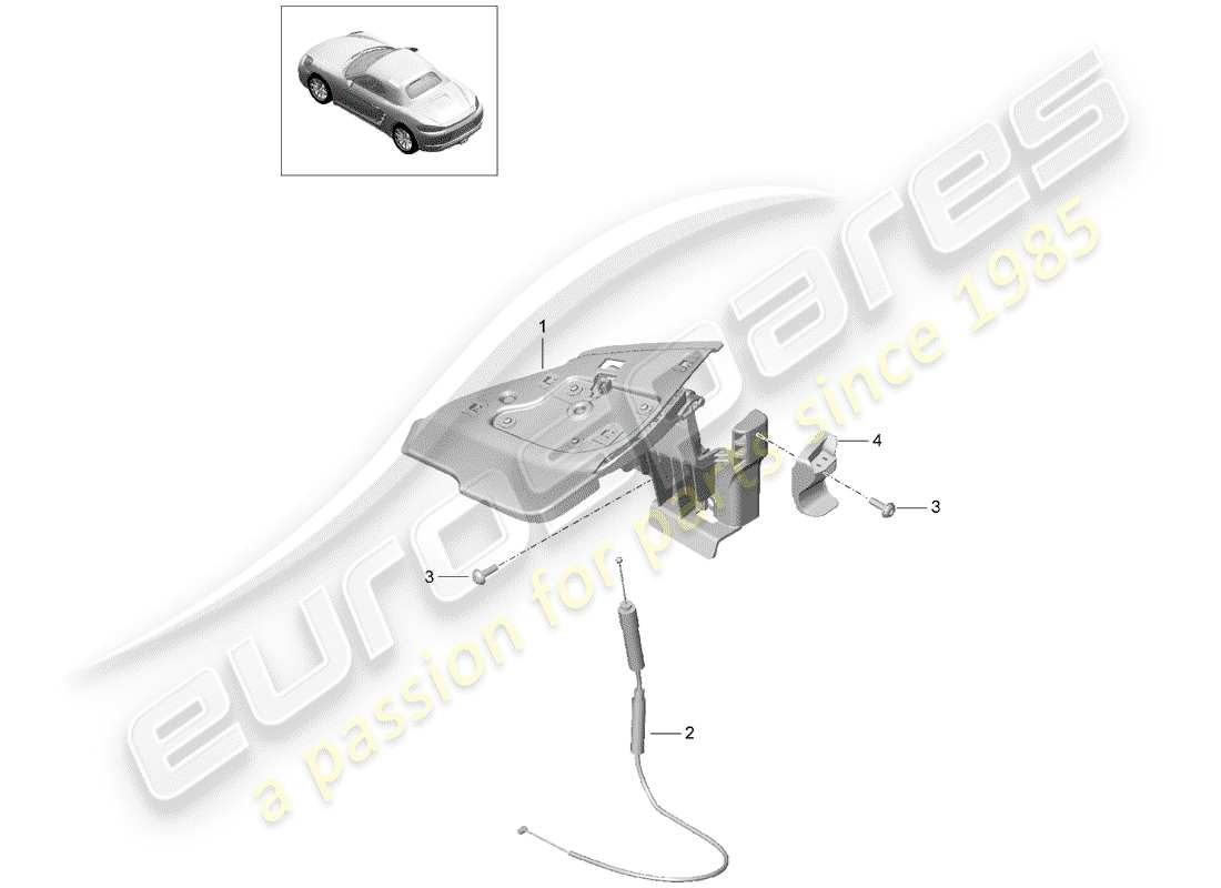 Porsche 718 Boxster (2020) rabat Schéma des pièces