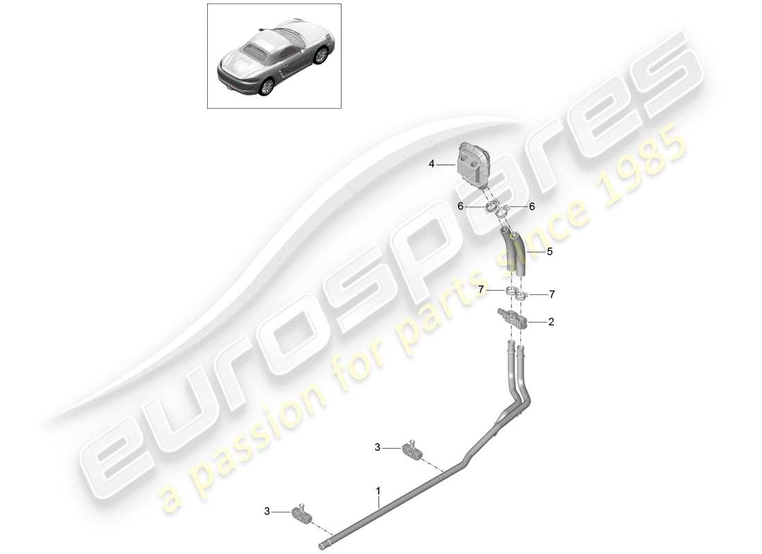 Porsche 718 Boxster (2020) Chauffage Schéma des pièces
