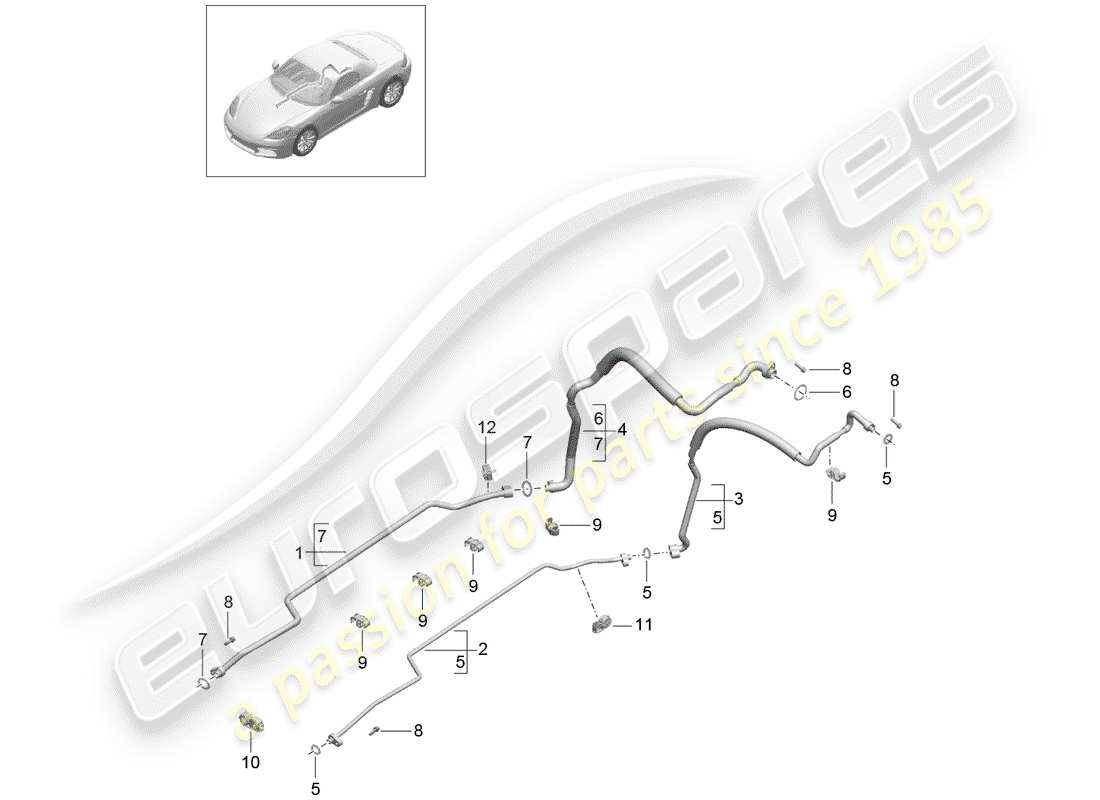 Porsche 718 Boxster (2020) circuit frigorifique Diagramme de pièce