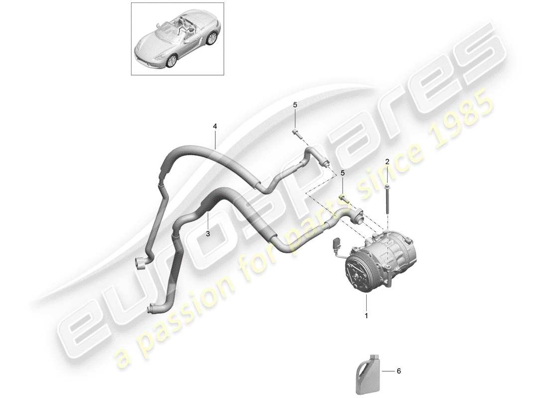 Porsche 718 Boxster (2020) compresseur Schéma des pièces