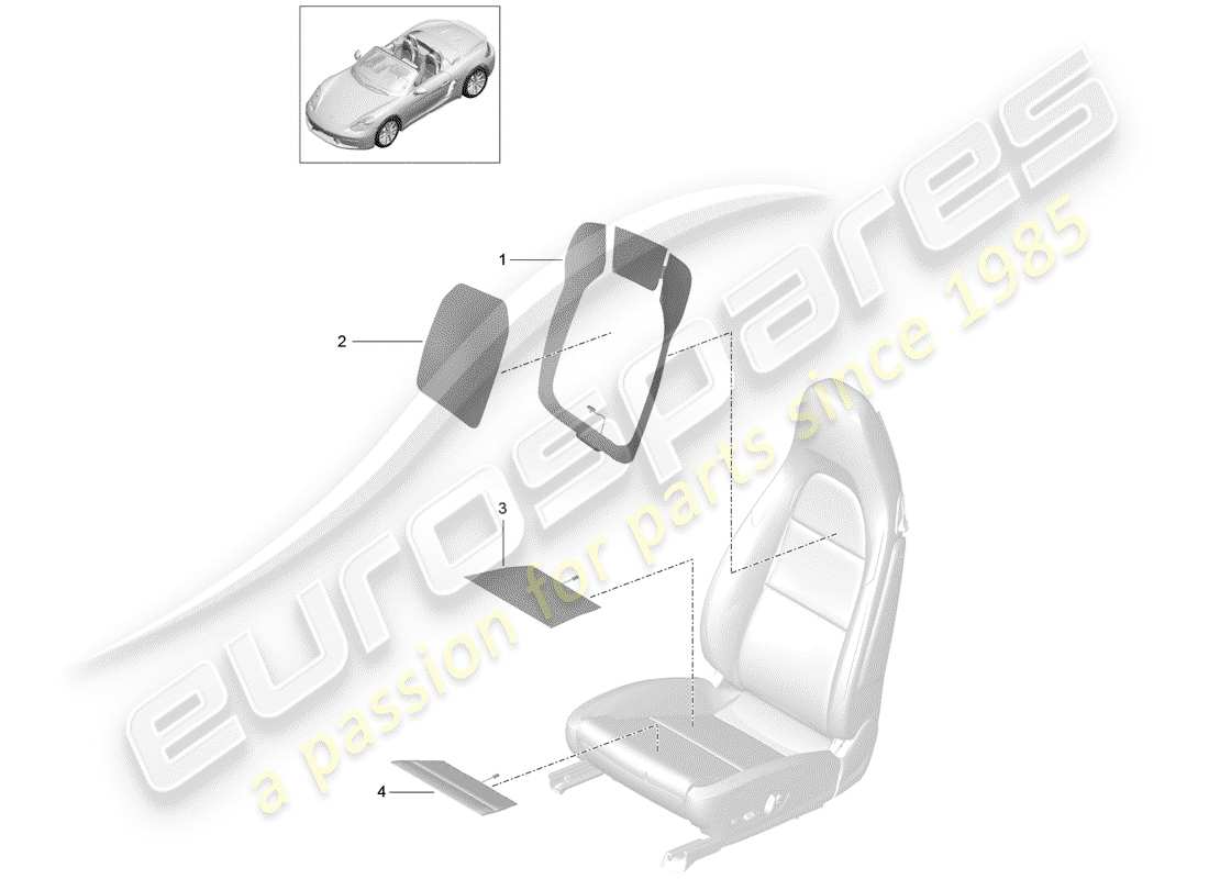 Porsche 718 Boxster (2020) élément chauffant Diagramme de pièce