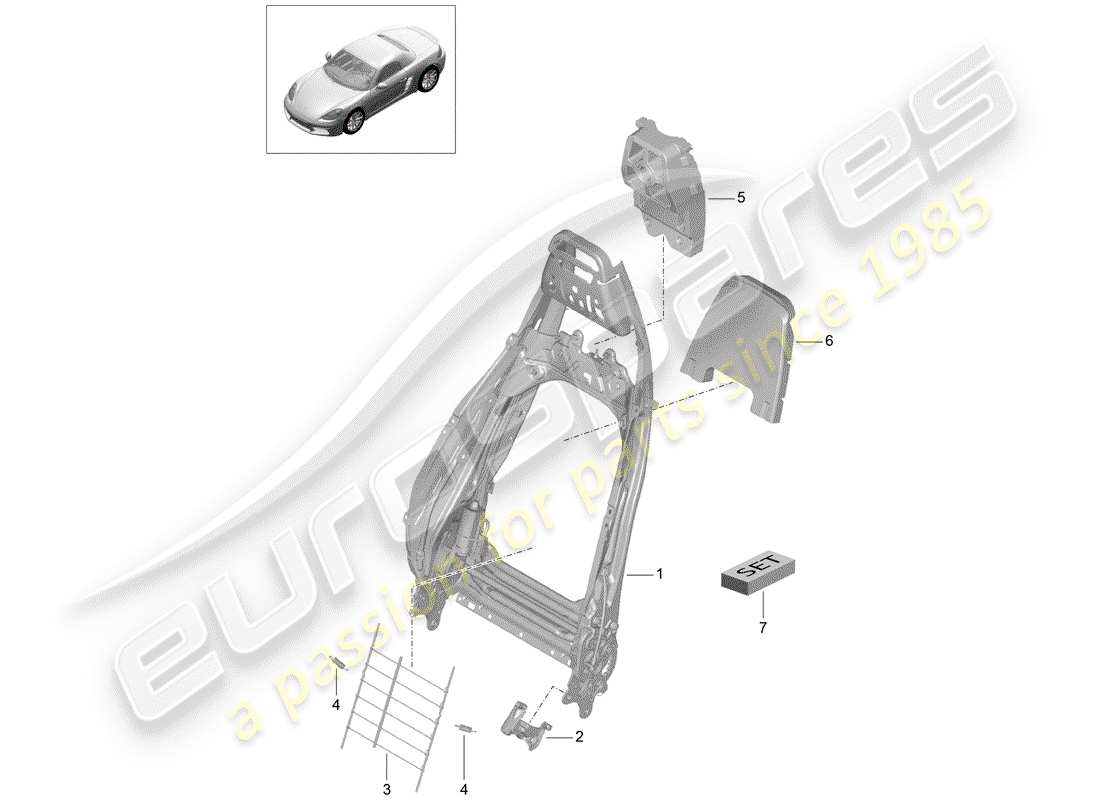 Porsche 718 Boxster (2020) cadre - dossier Diagramme de pièce