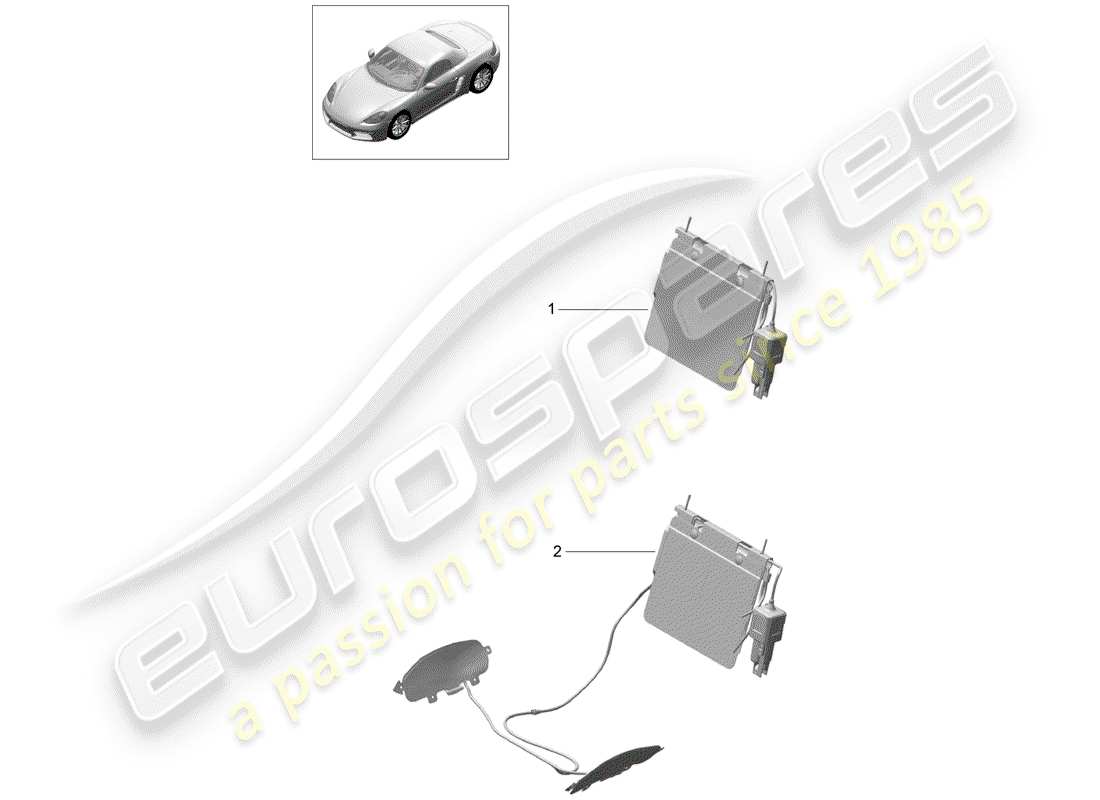 Porsche 718 Boxster (2020) support lombaire Diagramme de pièce