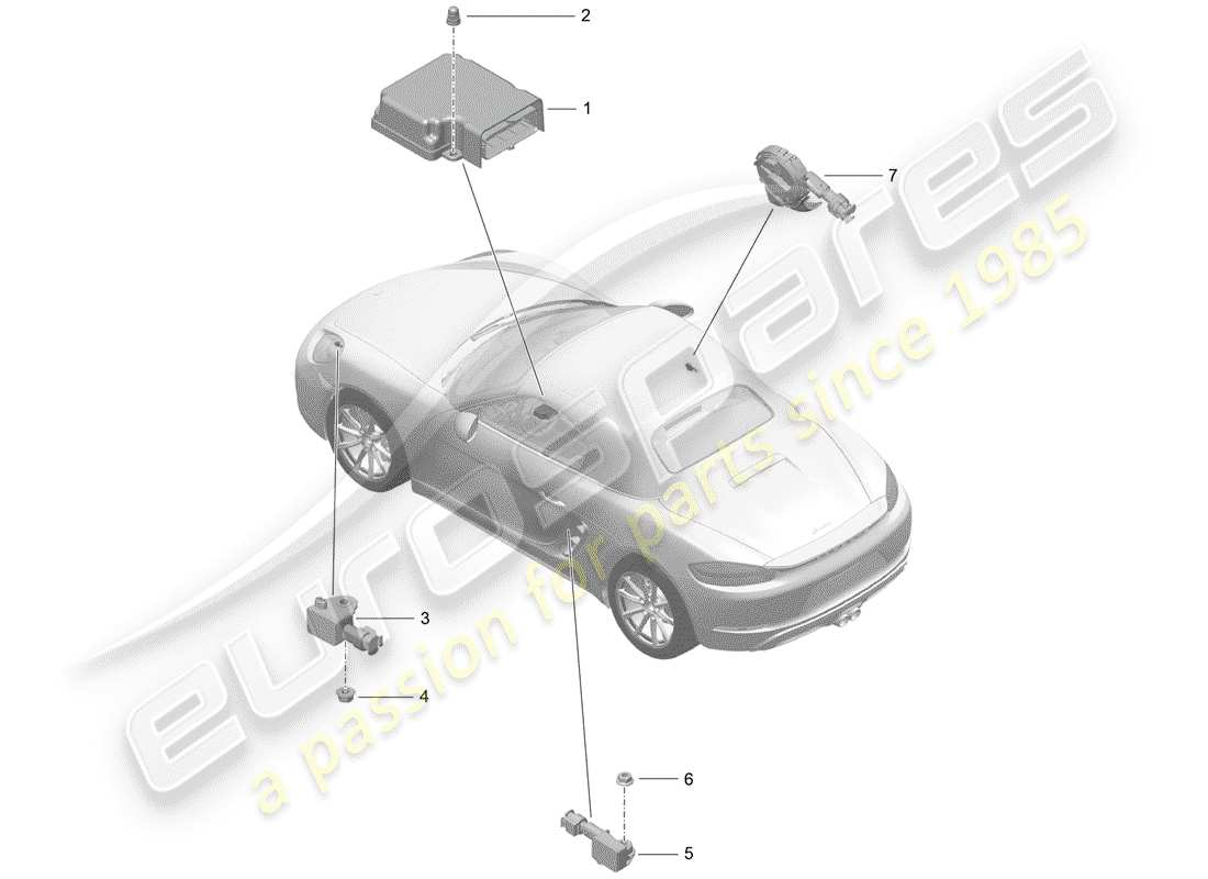 Porsche 718 Boxster (2020) module de commande électronique Diagramme de pièce