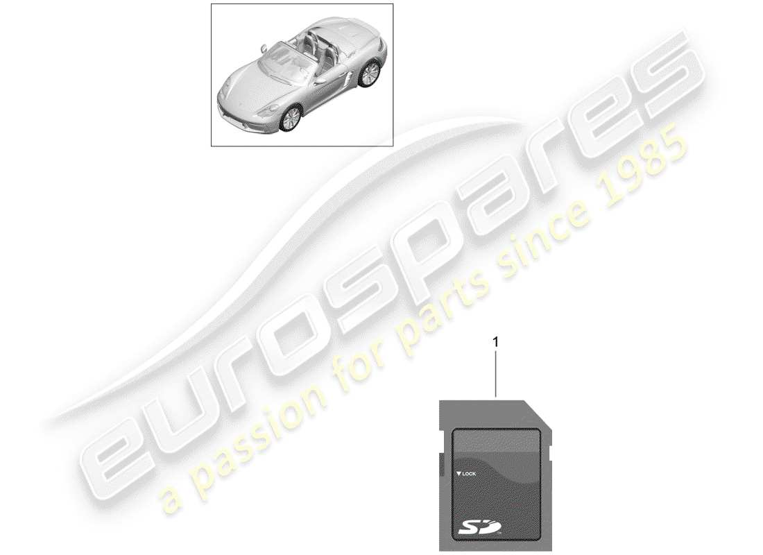 Porsche 718 Boxster (2020) carte mémoire SD pour mise à jour Diagramme de pièce