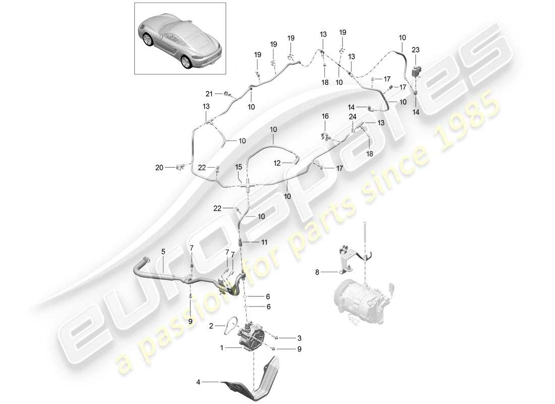 Porsche 718 Cayman (2019) Système de vide Diagramme de pièce
