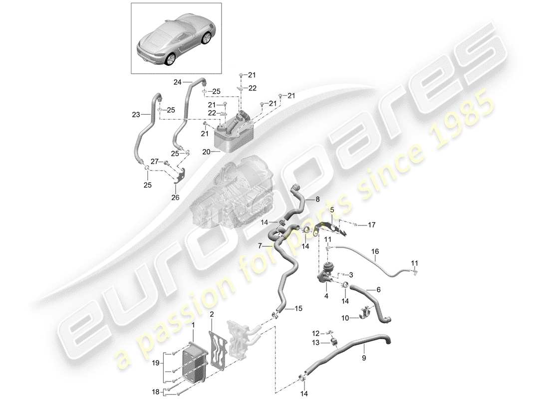 Porsche 718 Cayman (2019) – PDK – Diagramme des pièces