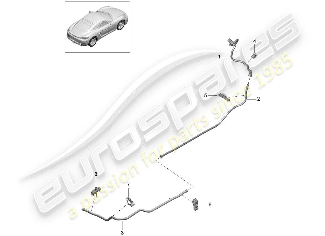 Porsche 718 Cayman (2019) LIGNE DE VIDE Diagramme de pièce
