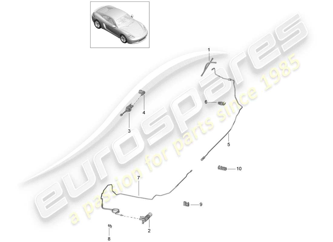 Porsche 718 Cayman (2019) embrayage hydraulique Diagramme de pièce