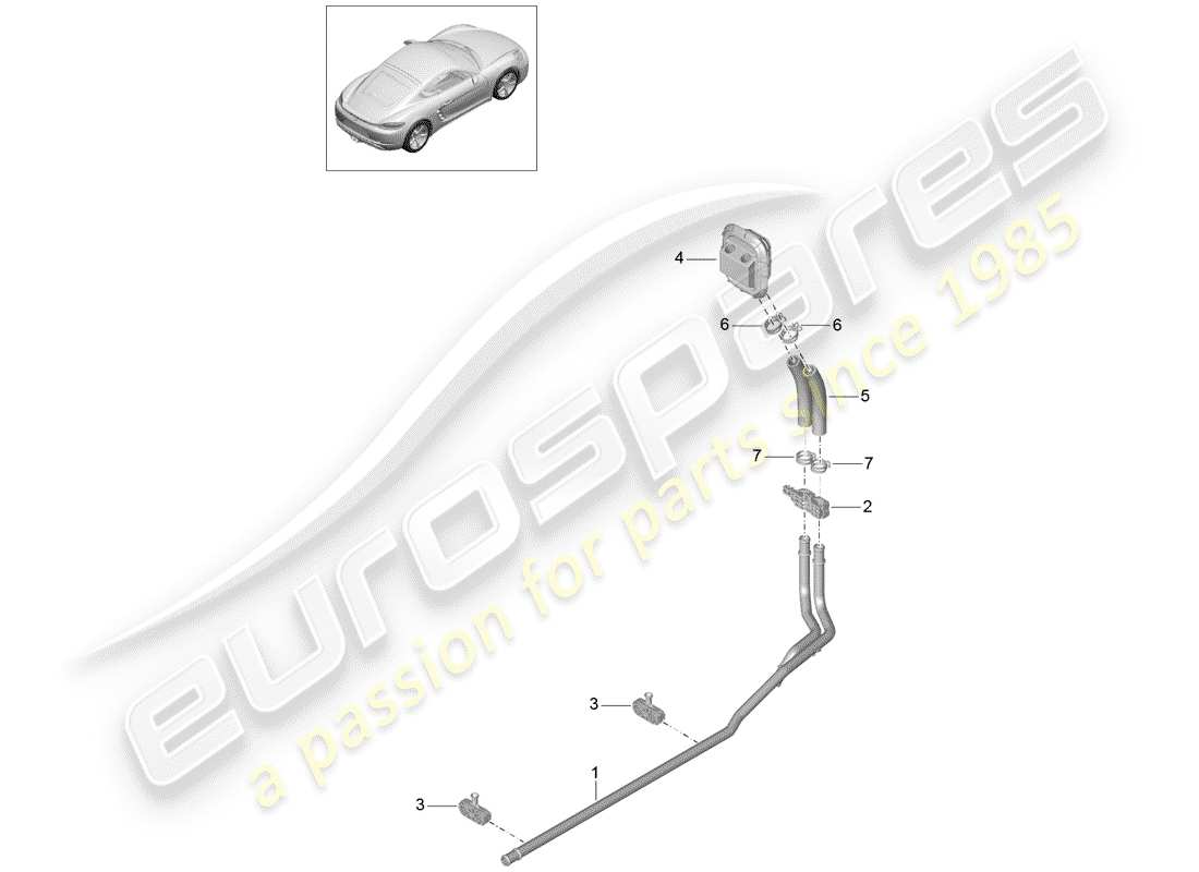 Porsche 718 Cayman (2019) Chauffage Schéma des pièces