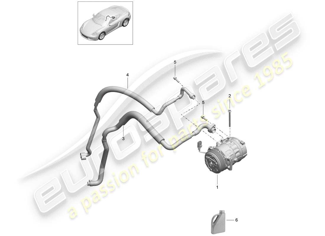 Porsche 718 Cayman (2019) compresseur Schéma des pièces