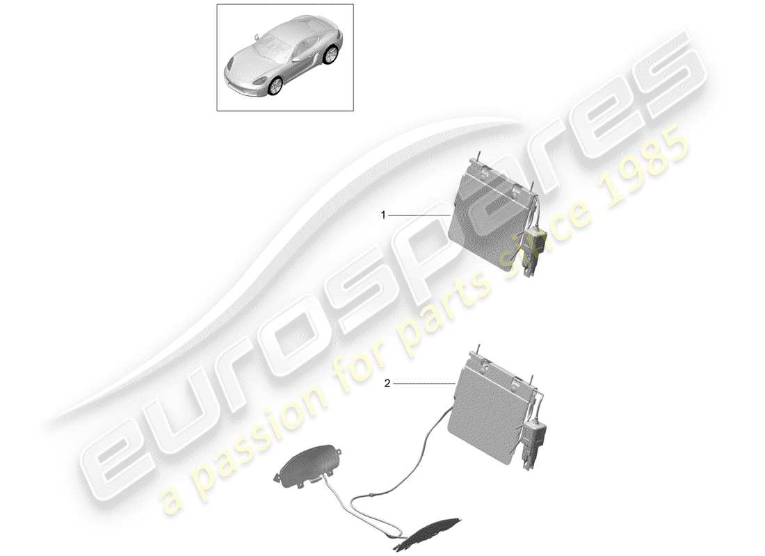 Porsche 718 Cayman (2019) support lombaire Diagramme de pièce