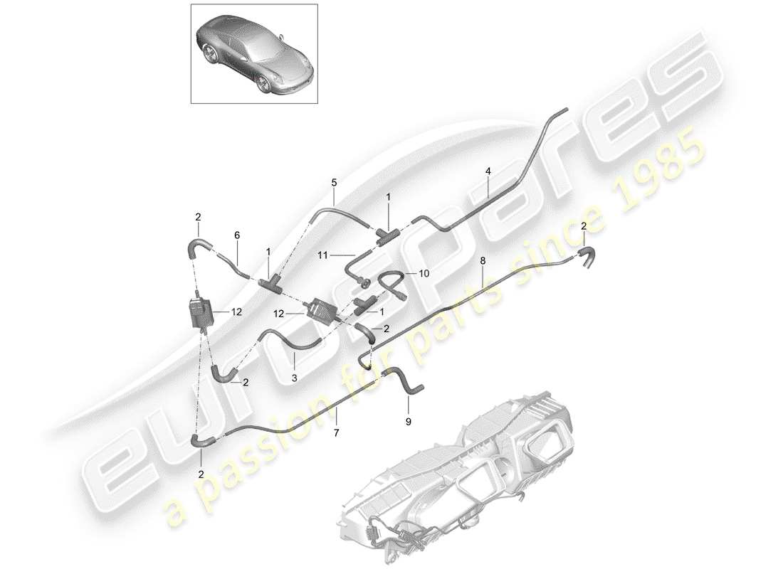 Porsche 991 (2014) PURIFICATEUR D'AIR Diagramme de pièce