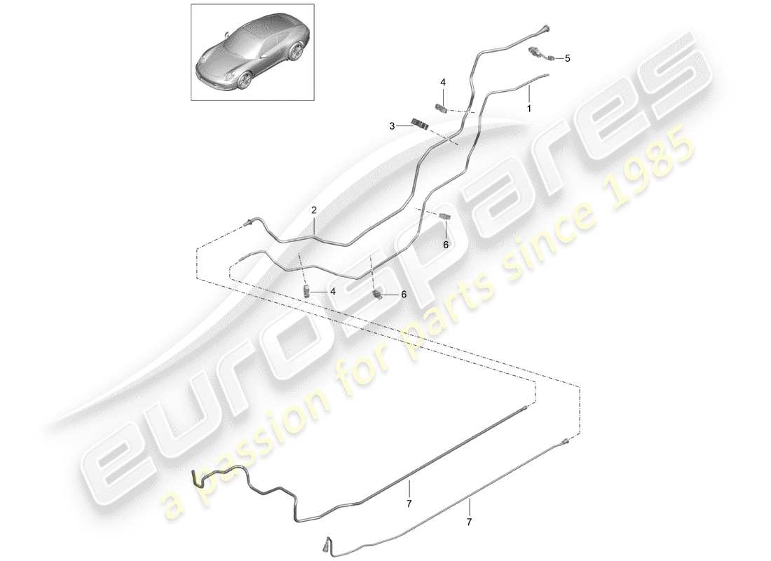 Porsche 991 (2014) Système de carburant Diagramme de pièce