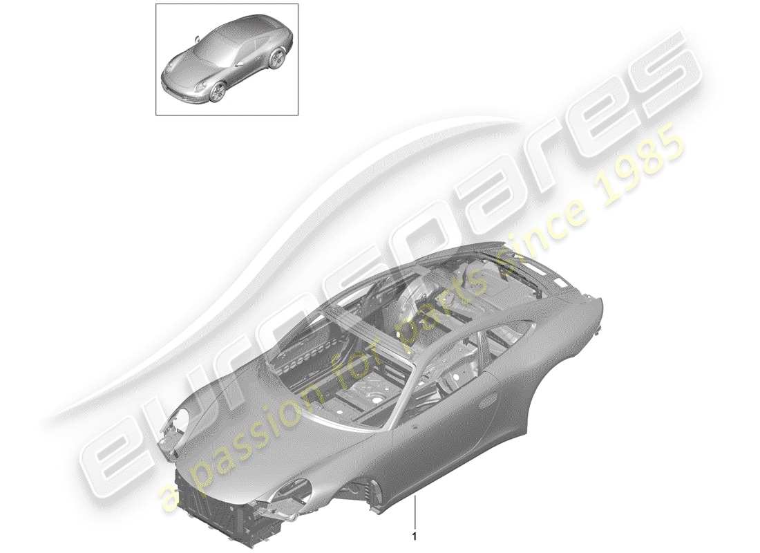 Porsche 991 (2014) CARROSSERIE Diagramme de pièce