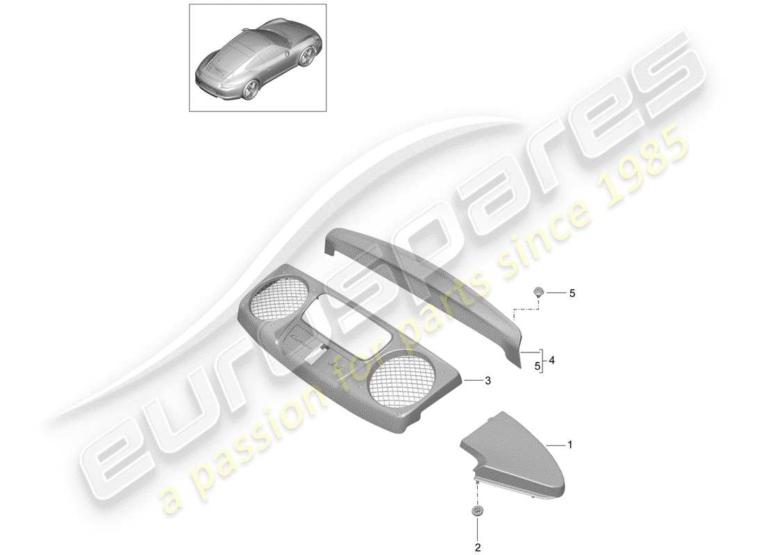 Porsche 991 (2014) garniture Diagramme de pièce