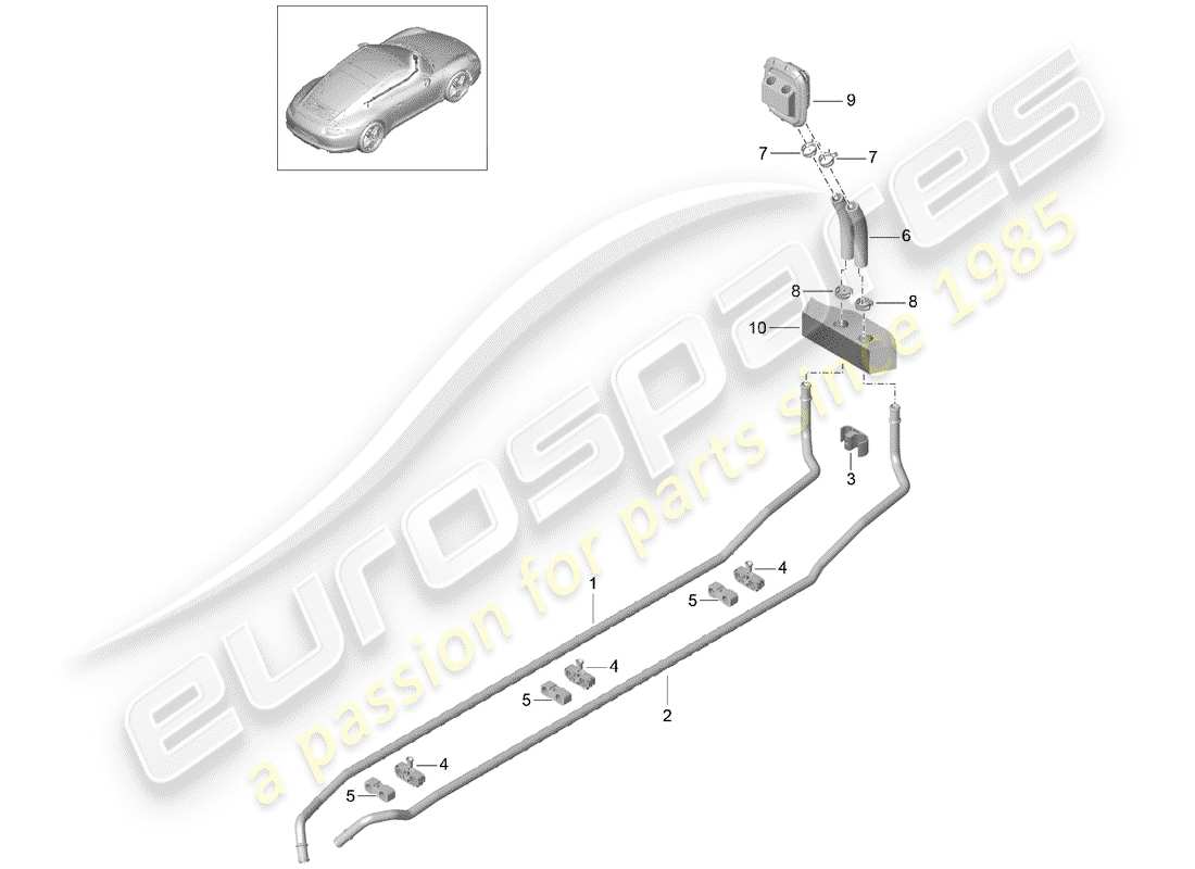 Porsche 991 (2014) Chauffage Diagramme de pièce