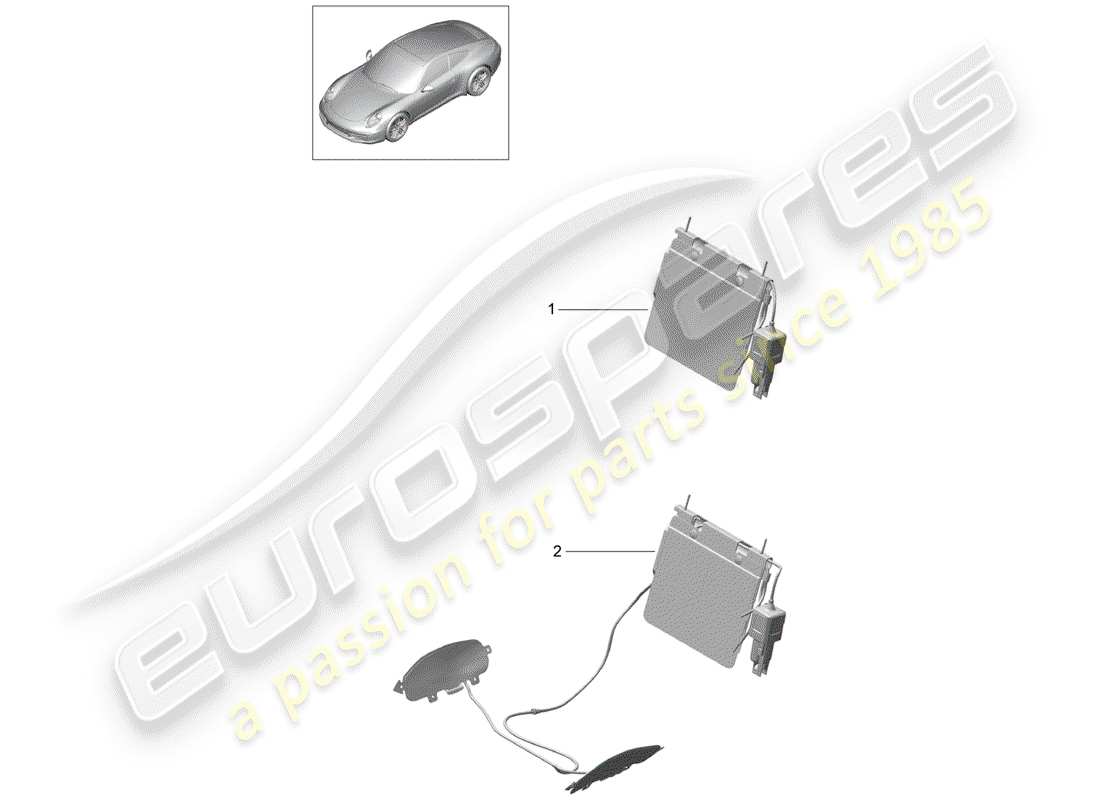 Porsche 991 (2014) support lombaire Diagramme de pièce