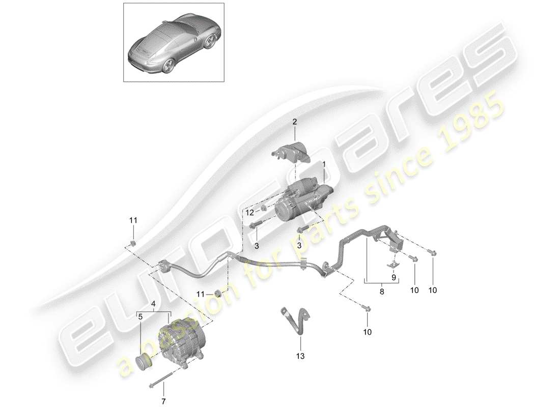 Porsche 991 (2014) ENTRÉE Diagramme de pièce