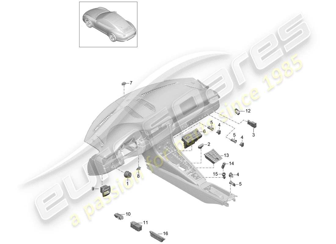 Porsche 991 (2014) CHANGER Diagramme de pièce