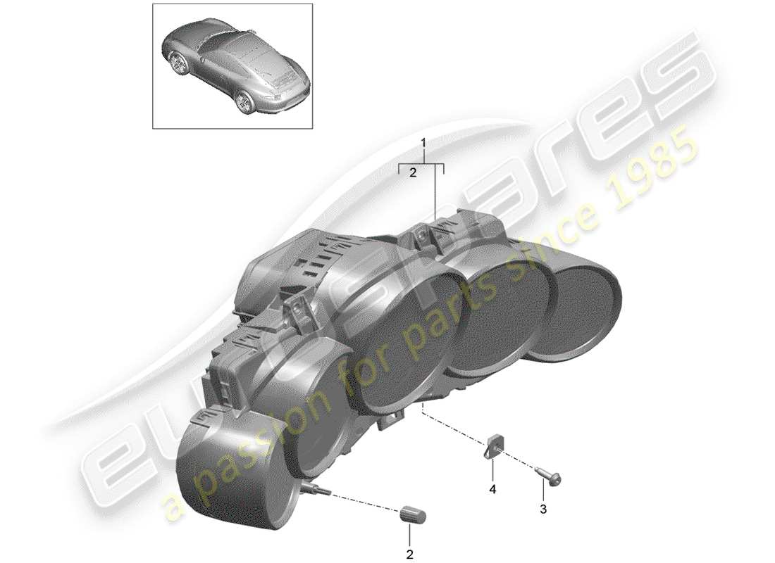 Porsche 991 (2014) Instruments Diagramme de pièce
