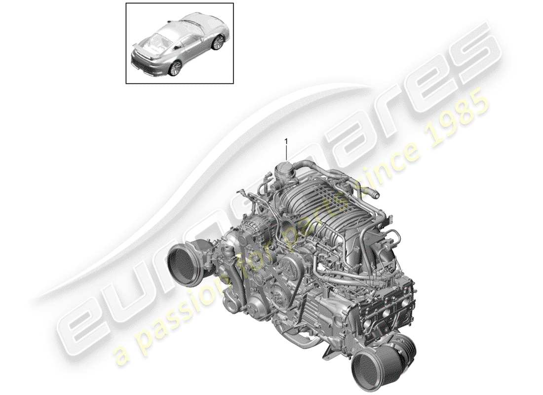 Porsche 991R/GT3/RS (2014) moteur de remplacement Schéma des pièces