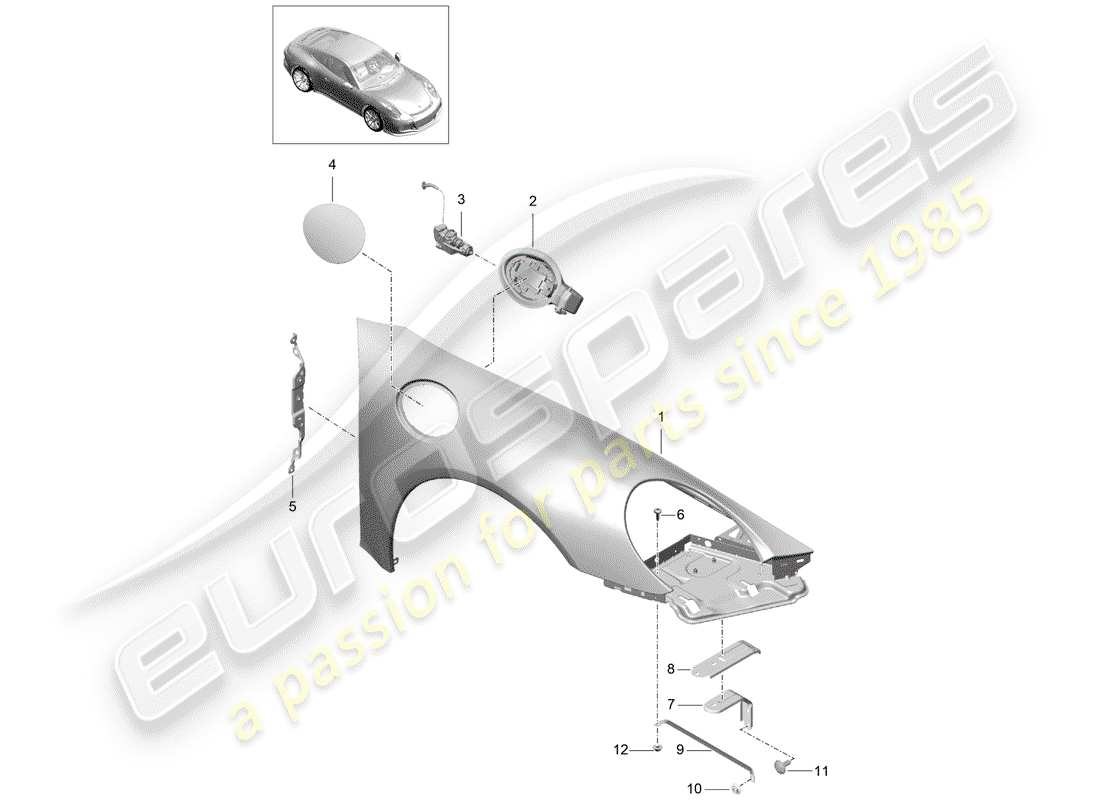 Porsche 991R/GT3/RS (2014) AILE Schéma des pièces