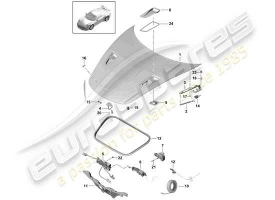 a part diagram from the Porsche 991R/GT3/RS (2014) parts catalogue