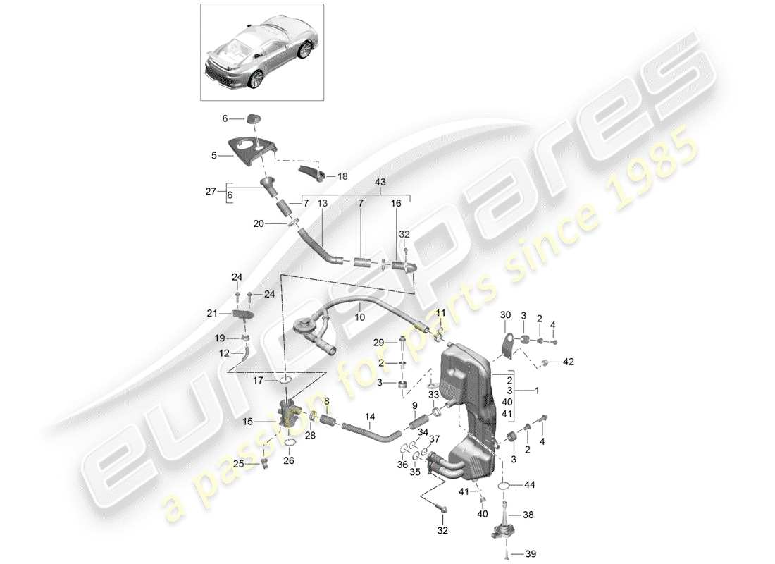 Porsche 991R/GT3/RS (2016) MOTEUR (PRESSE À HUILE/LUBRIFICATION) Schéma des pièces