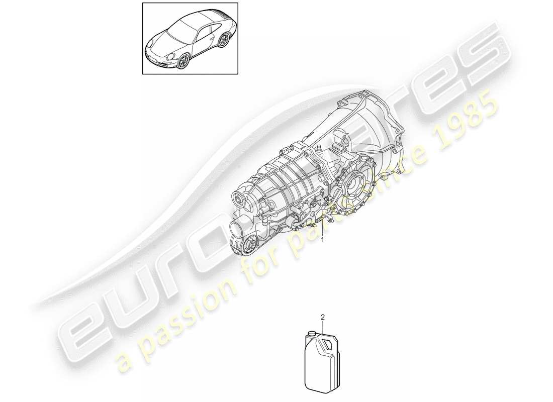 Porsche 997 Gen. 2 (2011) Boîte de vitesses manuelle Diagramme de pièce