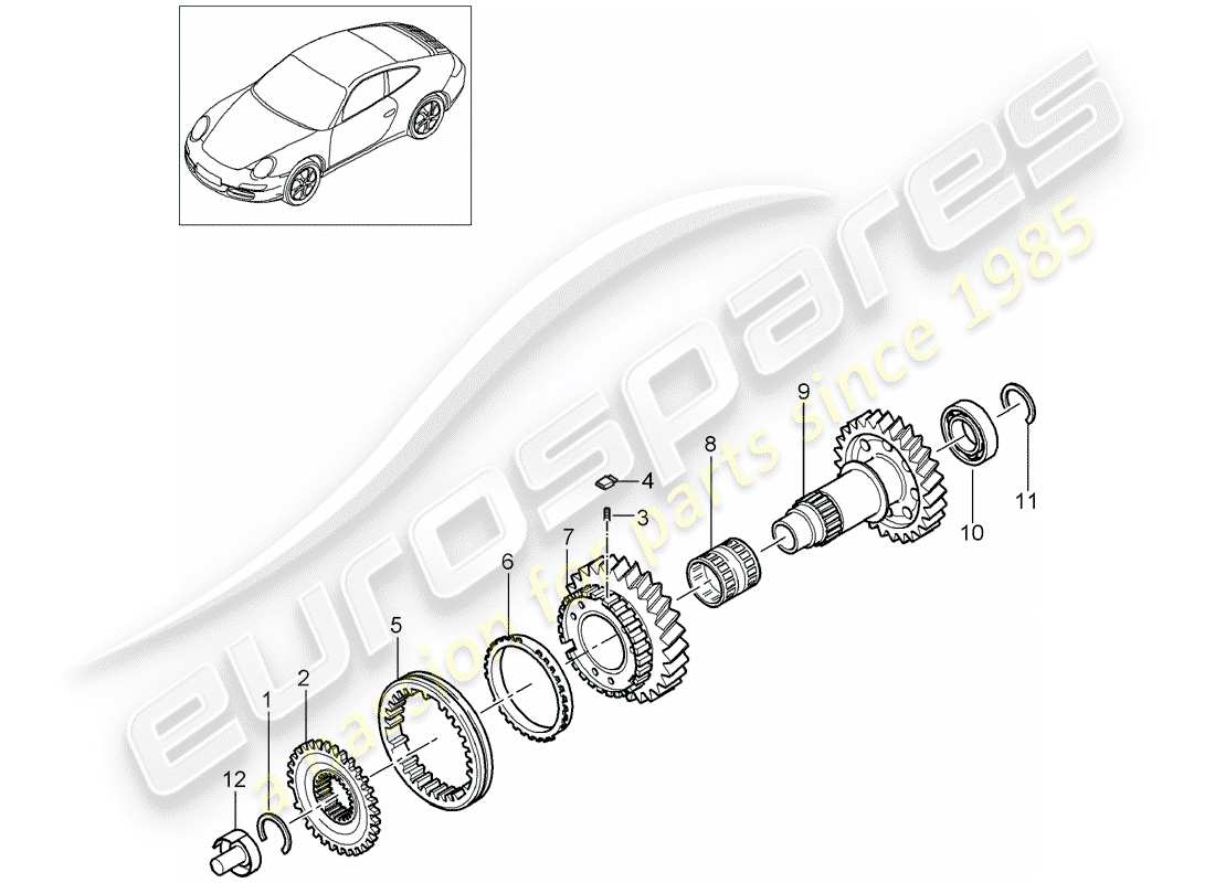 Porsche 997 Gen. 2 (2011) MARCHE ARRIÈRE Diagramme de pièce