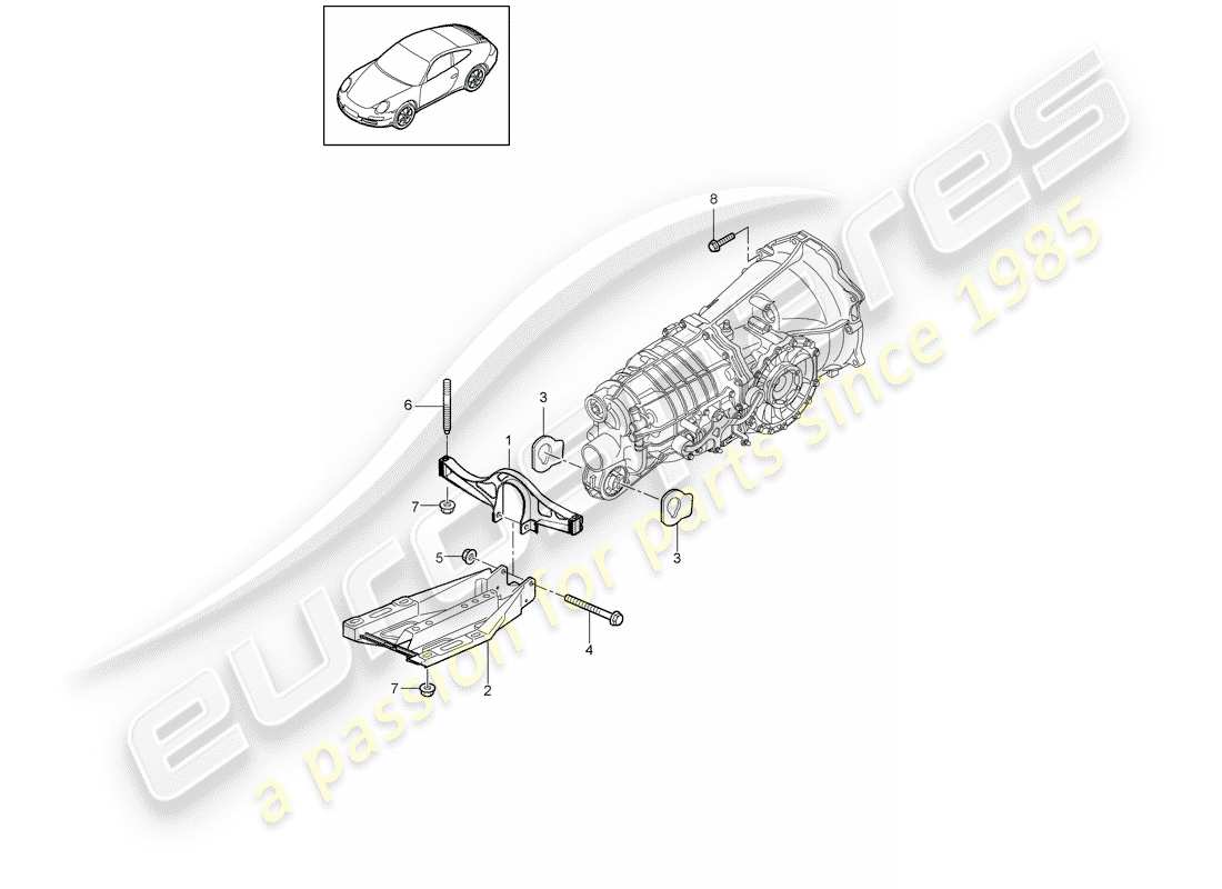 Porsche 997 Gen. 2 (2011) SUSPENSION DE TRANSMISSION Diagramme de pièce