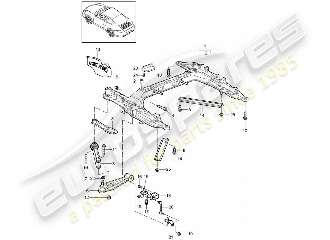 Porsche 997 Gen. 2 (2011) TRAVERSE Diagramme de pièce