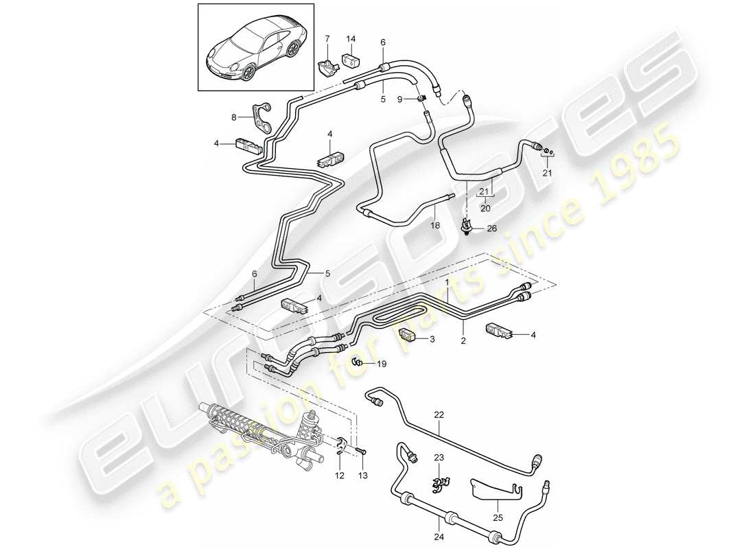 Porsche 997 Gen. 2 (2011) DIRECTION ASSISTÉE Diagramme de pièce