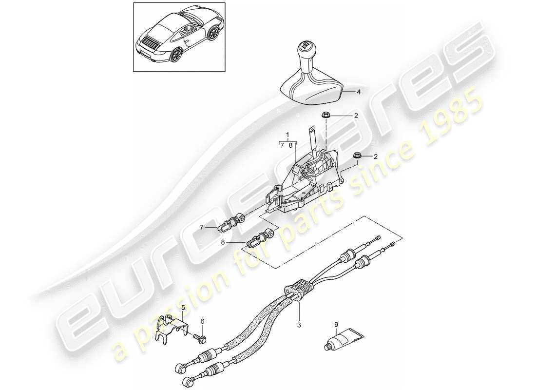 Porsche 997 Gen. 2 (2011) Contrôle des transmissions Diagramme de pièce