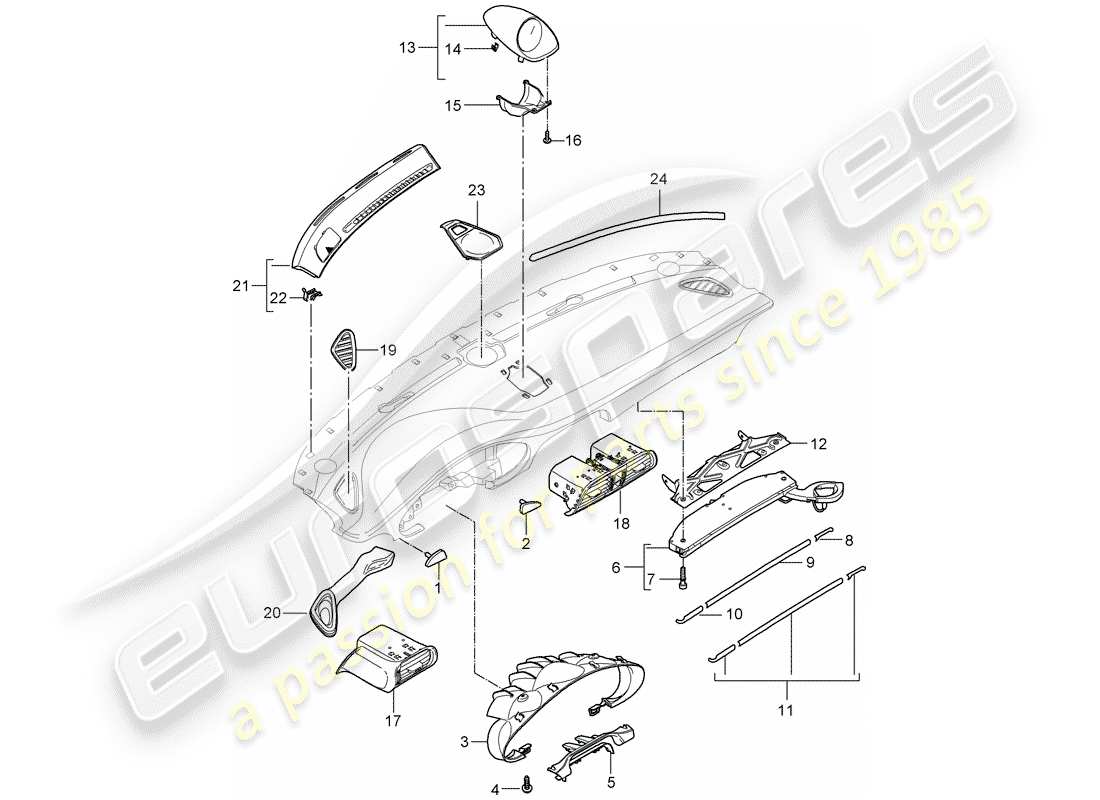 Porsche 997 Gen. 2 (2011) Accessoires Diagramme de pièce