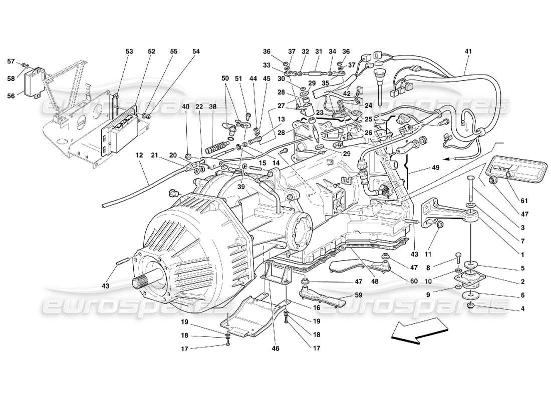 Ferrari 456 GT/GTA Boîte de vitesses complète - Valable pour 456 GTA Schéma des pièces