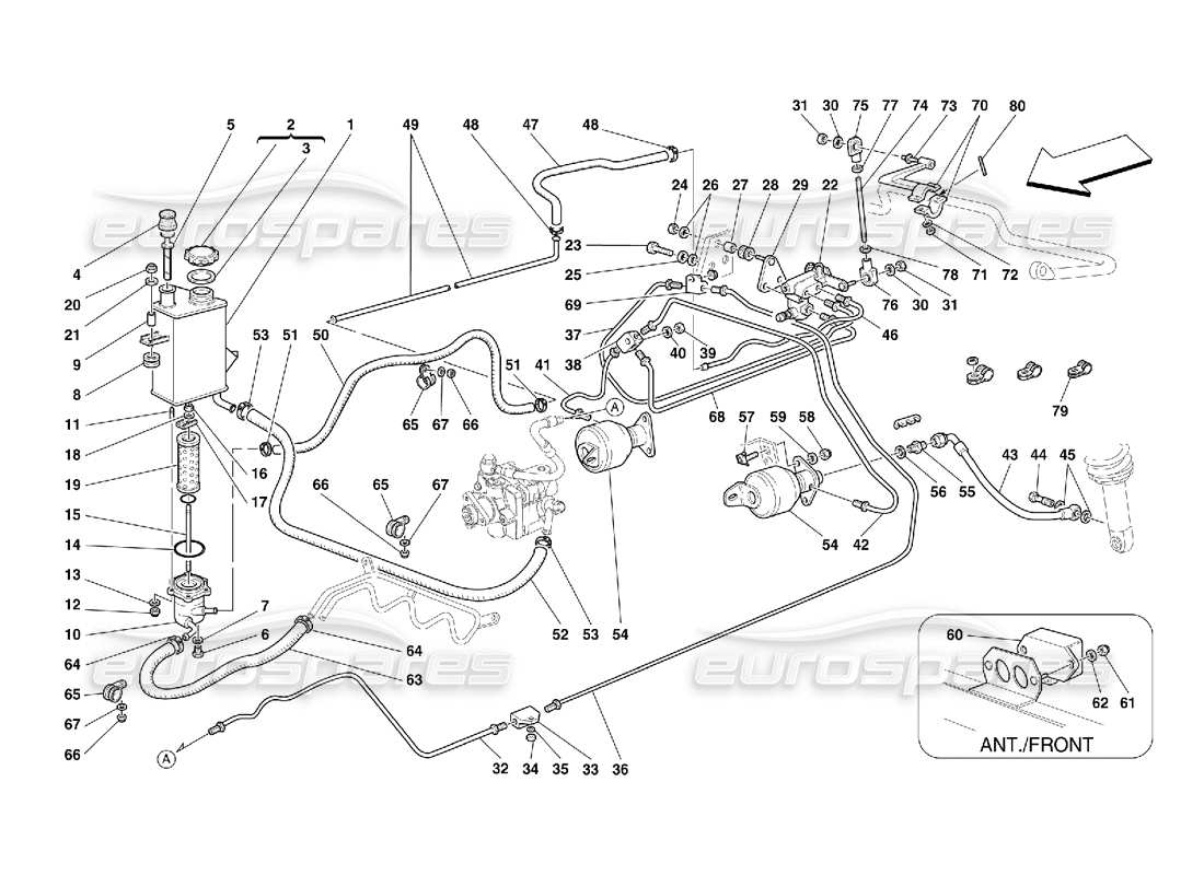 Ferrari 456 GT/GTA Système de suspension à mise à niveau automatique - Valide pour 456 GTA Schéma des pièces